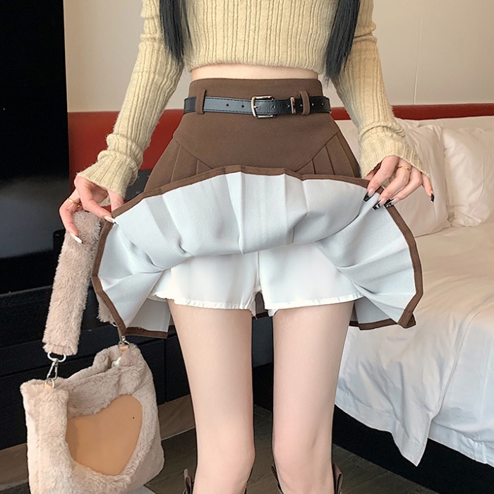 Woolen show young short skirt all-match A-line skirt for women