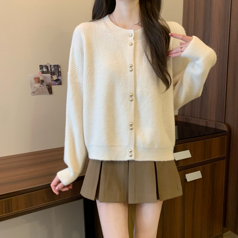 Tender loose all-match knitted thermal Korean style lazy coat