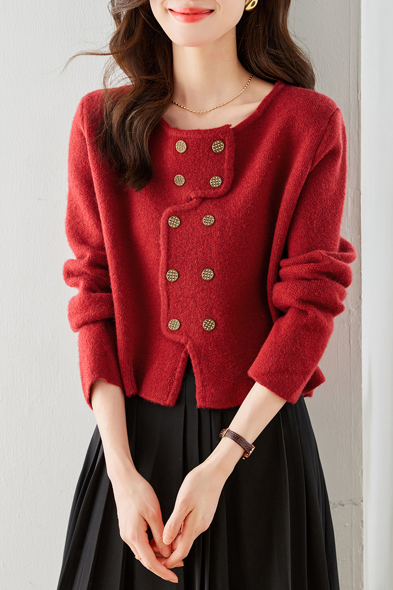 Chanelstyle autumn and winter tops knitted sweater