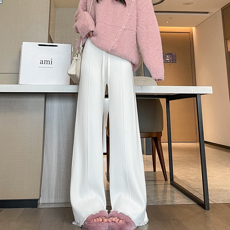 Mopping wide leg pants thick long pants for women