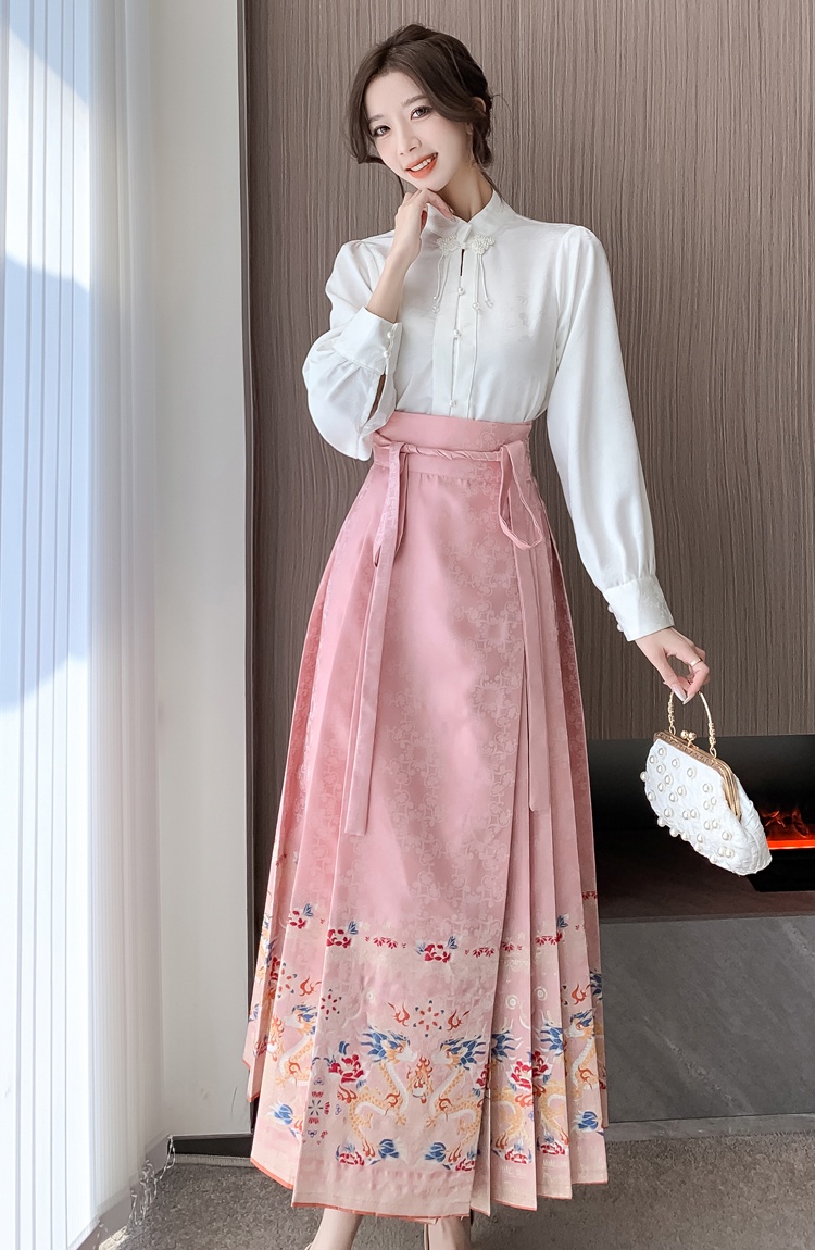 Chinese style embroidery skirt a set for women
