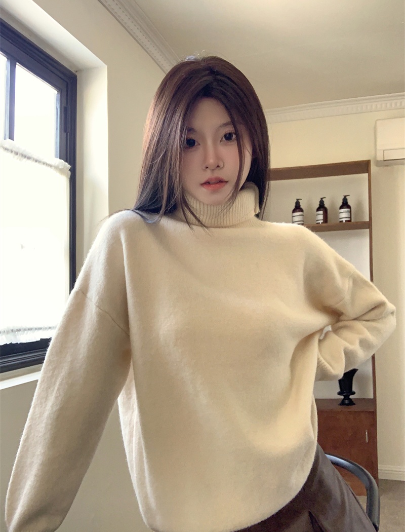 Lazy all-match tops winter loose sweater for women