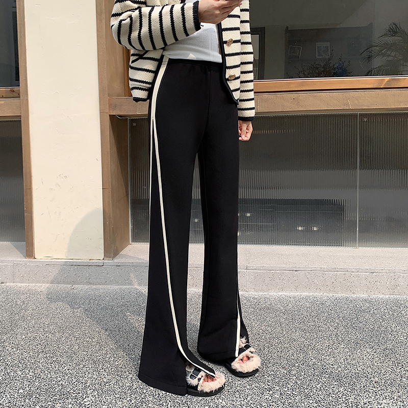 Plus velvet wide leg pants pants for women