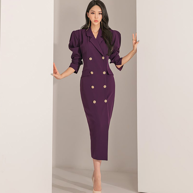 Temperament slim business suit double-breasted dress