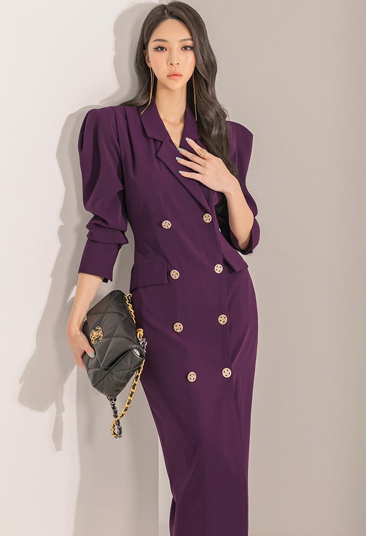 Temperament slim business suit double-breasted dress