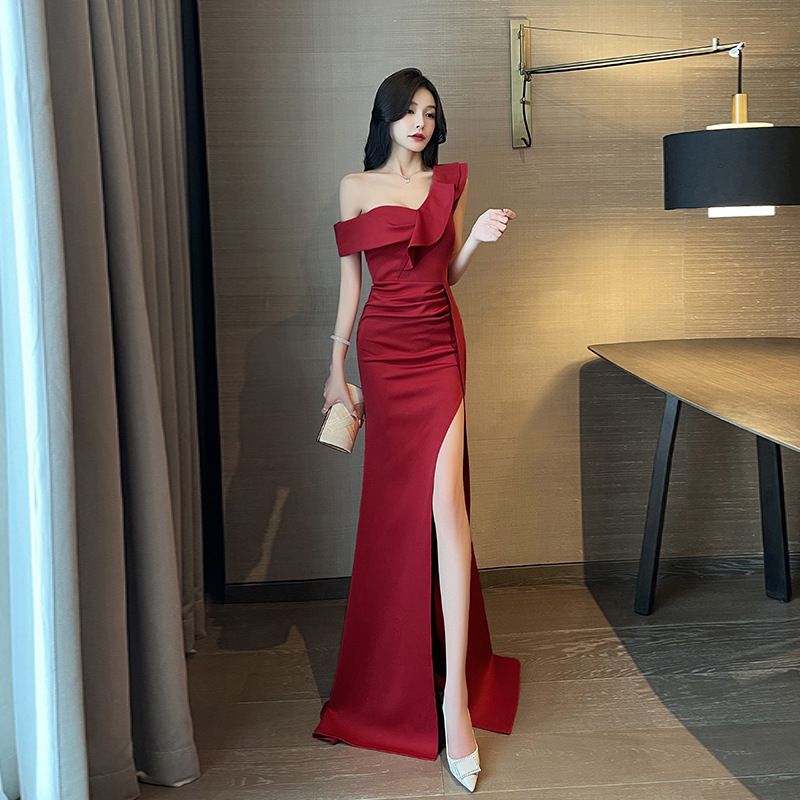 Package hip wrapped chest temperament sexy evening dress