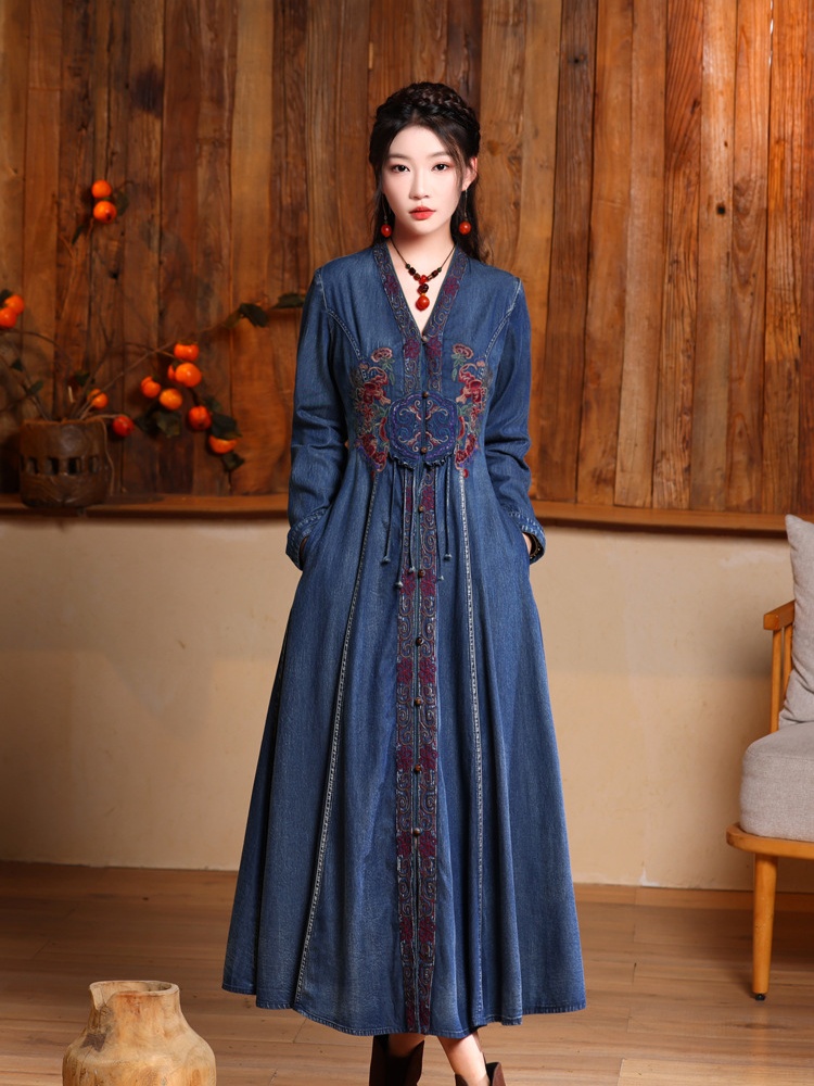 National style long skirt Chinese style dress