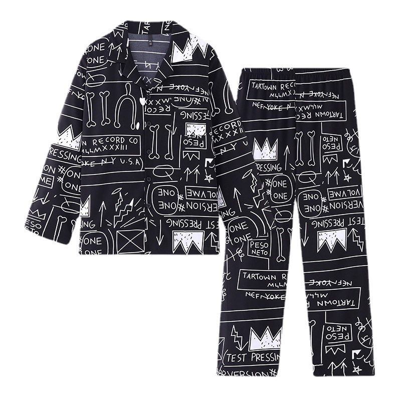 Homewear simple pajamas lapel Casual cardigan for men