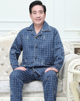 Homewear autumn and winter thick pajamas a set for men