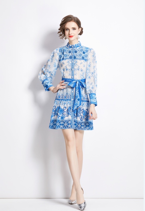 Spring temperament splice slim long long sleeve dress