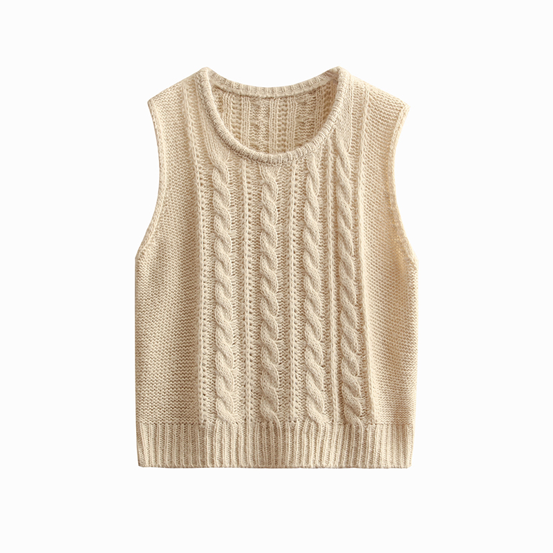 Retro pure hollow waistcoat crochet Korean style sweater