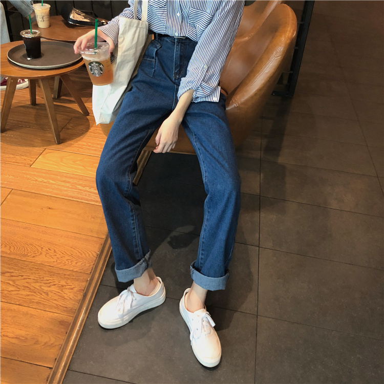 Straight pants loose long pants all-match jeans for women