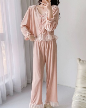 Spring and autumn long pants pajamas a set for women
