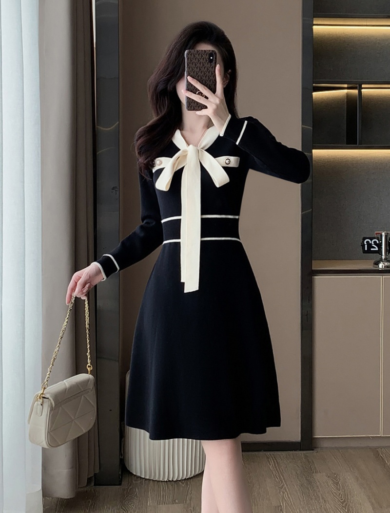 A-line France style dress chanelstyle sweater dress for women