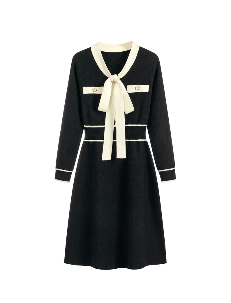 A-line France style dress chanelstyle sweater dress for women