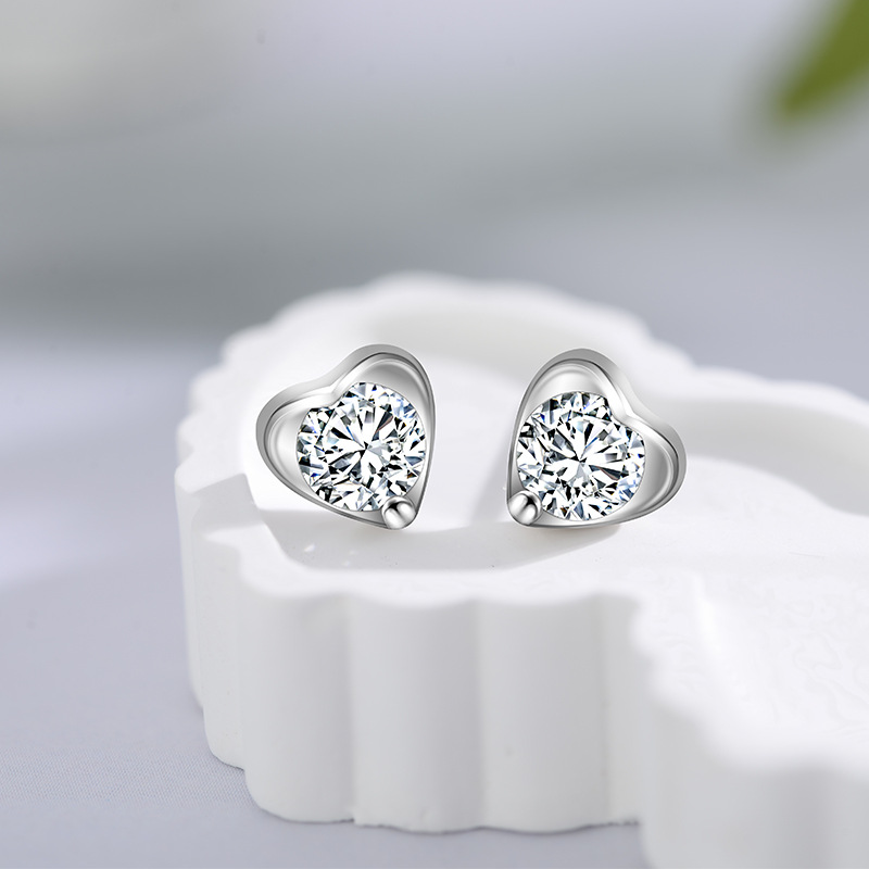 Heart stud earrings earrings for women