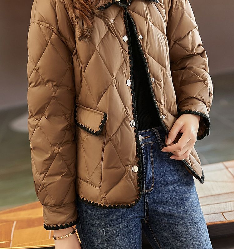 Chanelstyle cozy cotton coat diamond winter coat for women