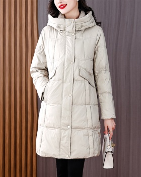 Casual white down coat winter embroidery coat for women