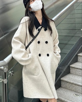 Temperament coat woolen coat for women