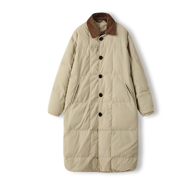 Long loose coat removable cotton coat for women