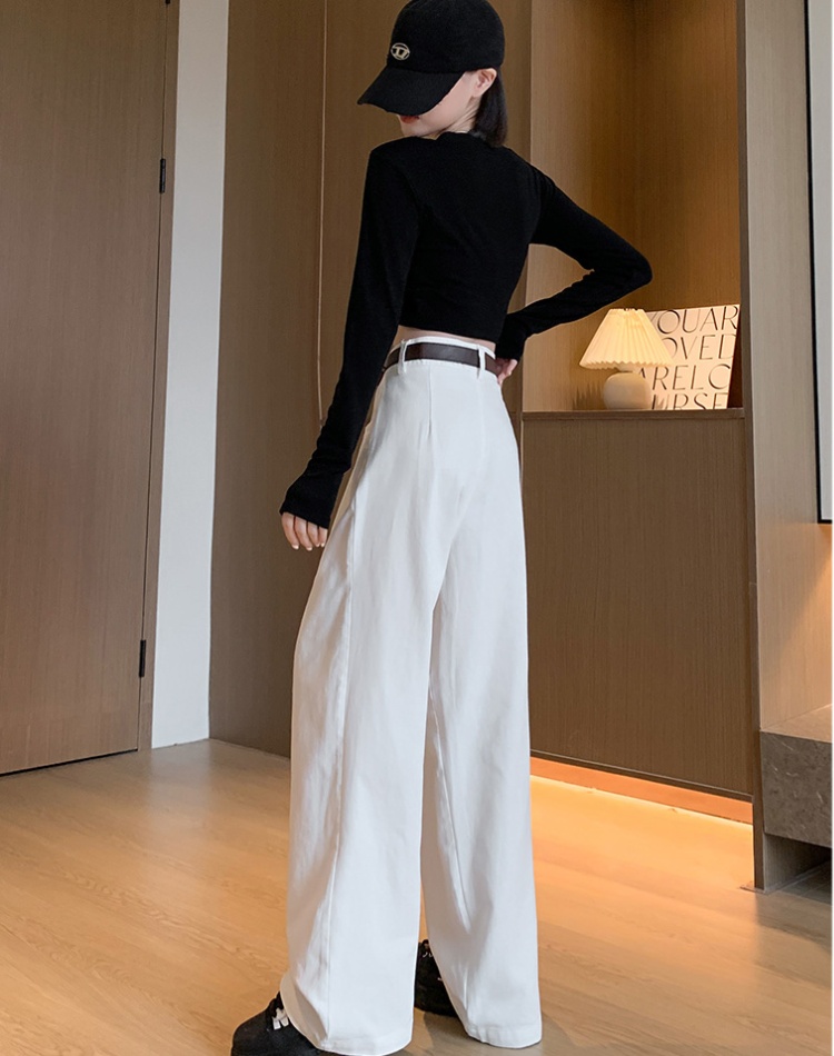 Mopping autumn pants high waist straight suit pants