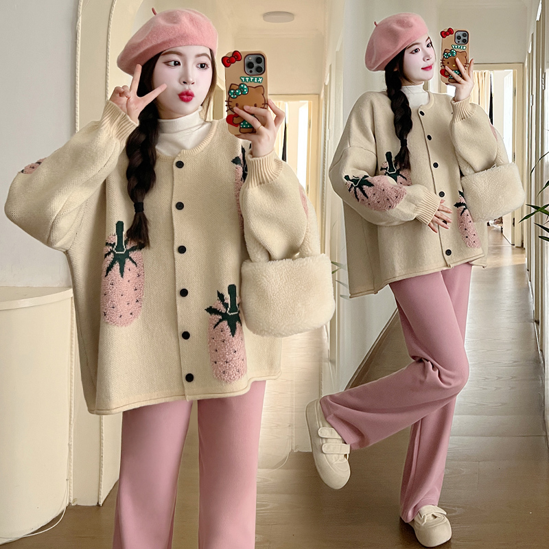 Thick Korean style lovely coat fashion knitted cardigan