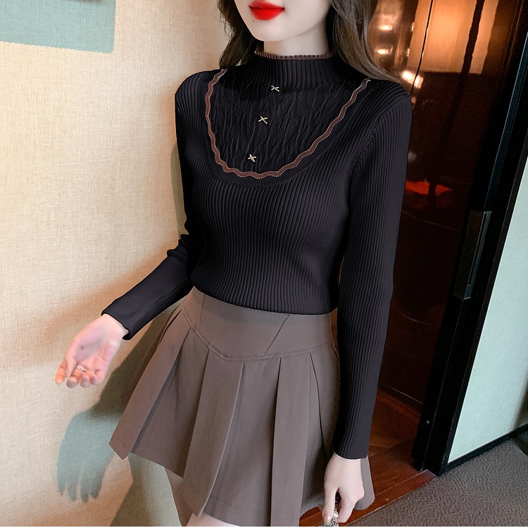 Splice mixed colors tops autumn and winter sweater