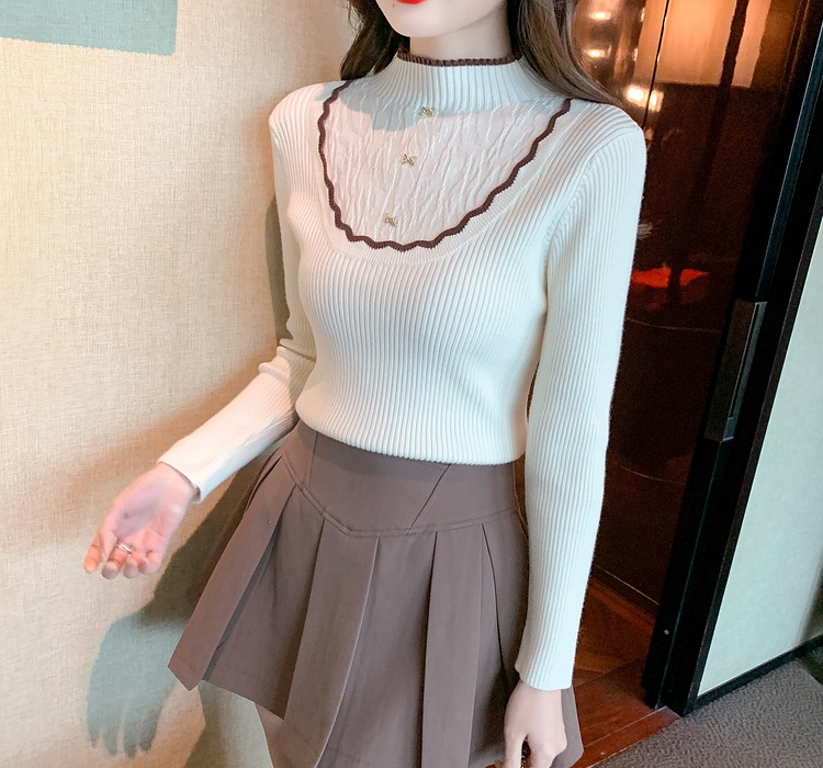 Splice mixed colors tops autumn and winter sweater
