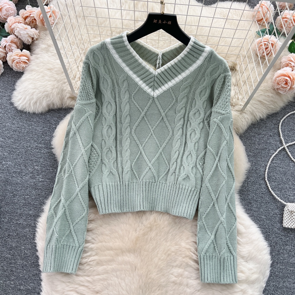 Lazy knitted skirt package hip sweater a set for women
