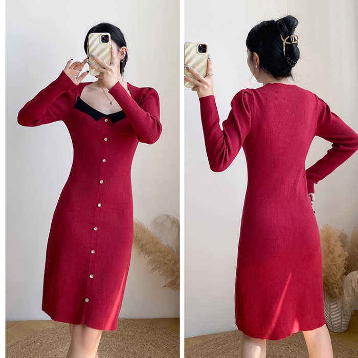 Package hip dress bottoming sweater for women