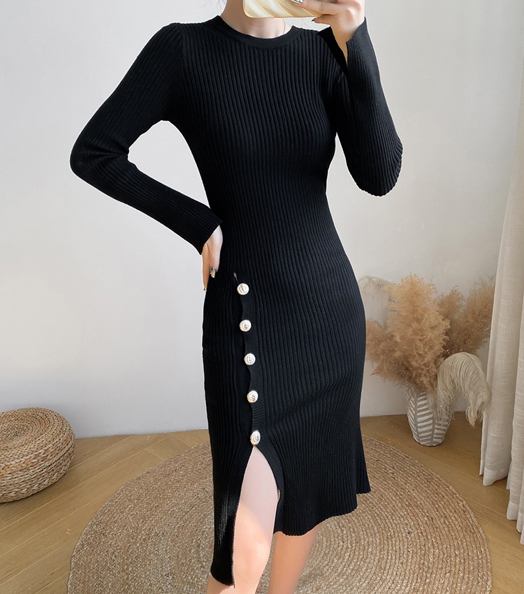 Autumn and winter sweater dress slim dress for women