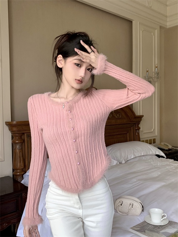 Autumn and winter knitted cardigan long sleeve sweater