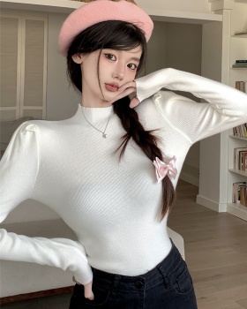 Puff sleeve bottoming sweater knitted tops