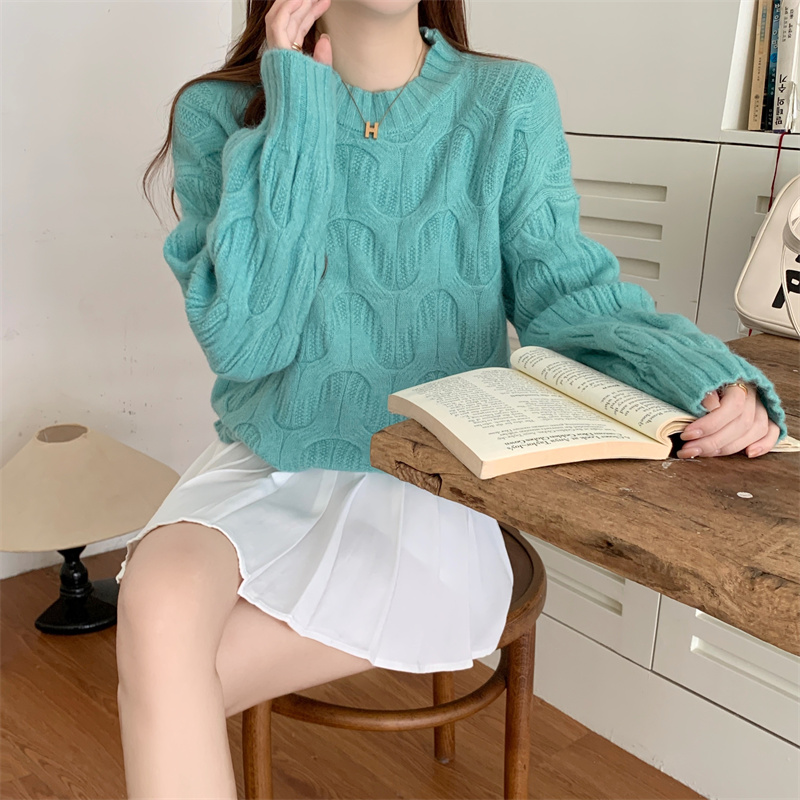 Lantern sleeve pullover autumn and winter lazy sweater