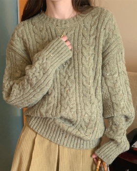 Round neck France style Korean style long sleeve sweater