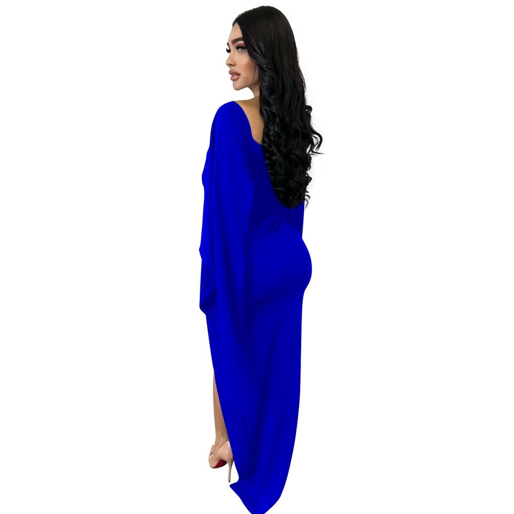Pure fashion long dress fold split dress for women