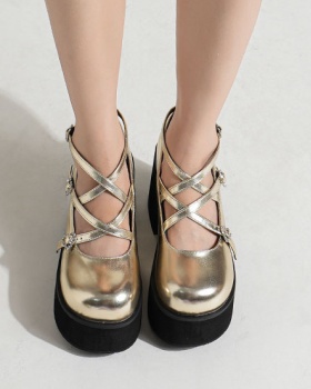 Thick high-heeled Rome style platform soles cross shoes