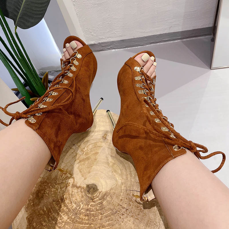 Open toe high-heeled shoes summer boots
