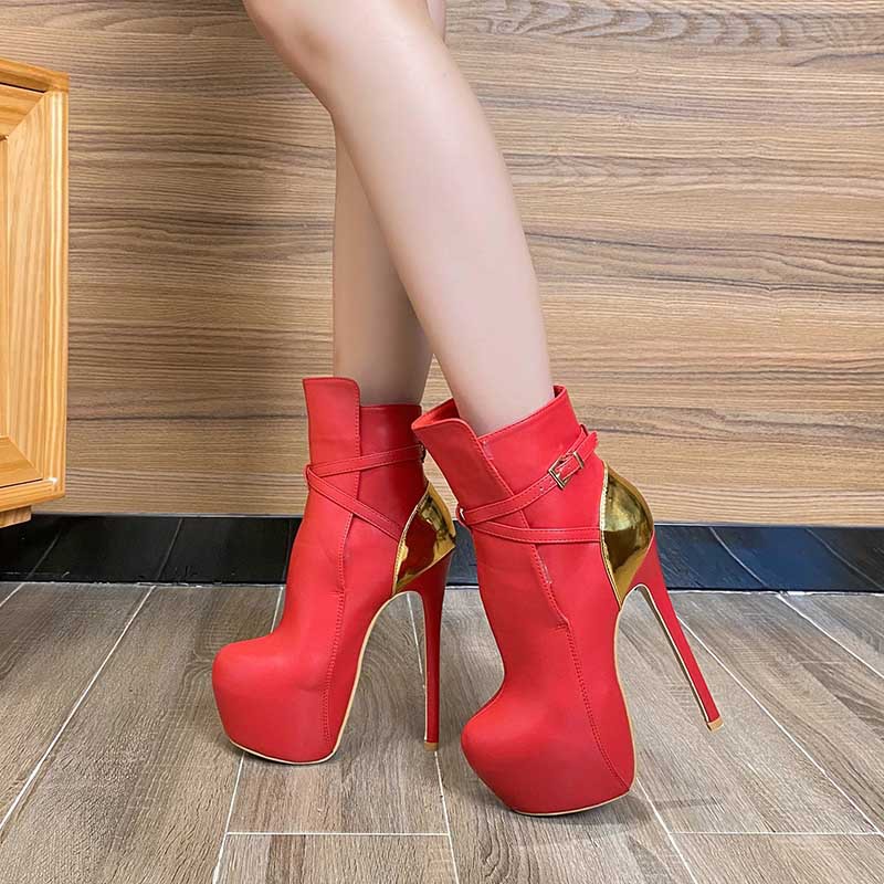 Mixed colors boots very high short boots for women