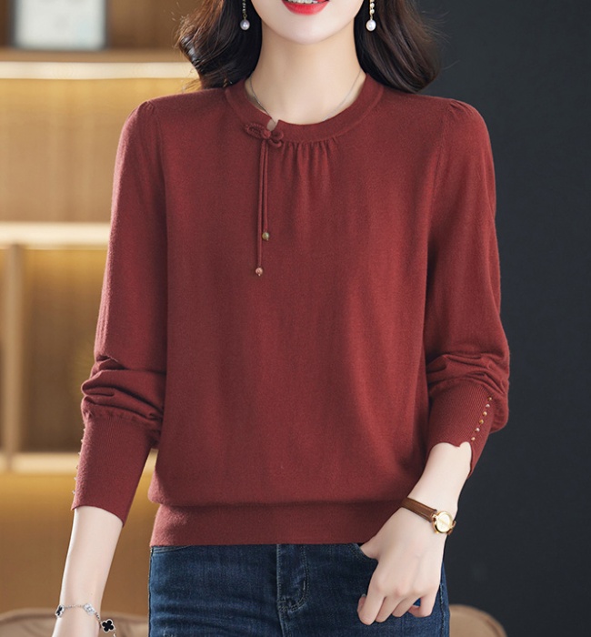 Knitted unique bottoming shirt thin autumn sweater