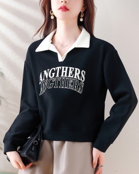 Pseudo-two all-match tops fashion hoodie for women