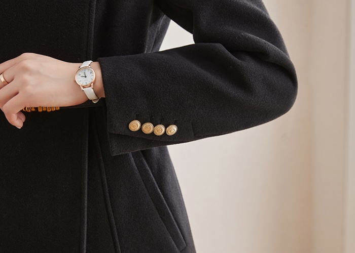 Pure slim business suit woolen long woolen coat for women
