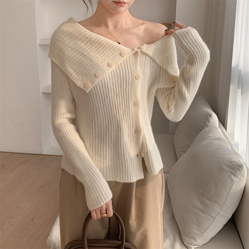Bottoming slim cardigan knitted pure sweater