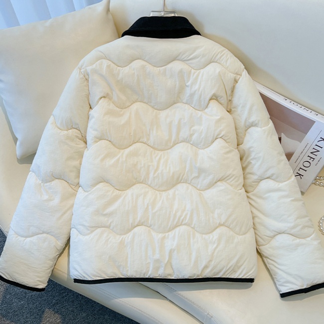 Lapel cotton coat corduroy down coat for women