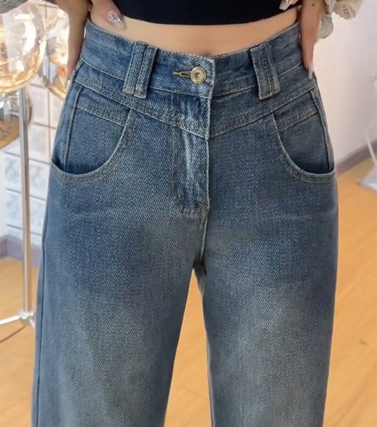 Large yard slim pants fat wide leg jeans for women