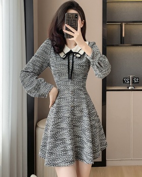 Autumn and winter chanelstyle slim dress for women