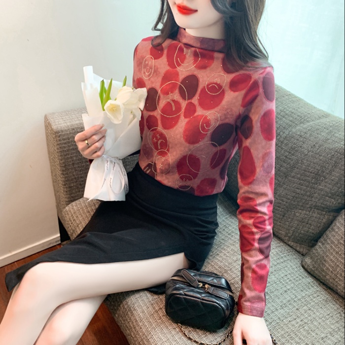 Slim tops autumn and winter bottoming shirt for women