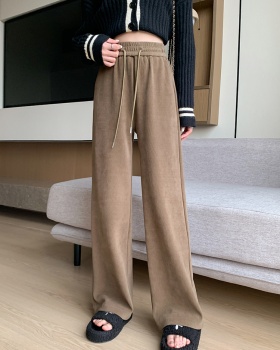 Plus velvet straight slim casual pants for women