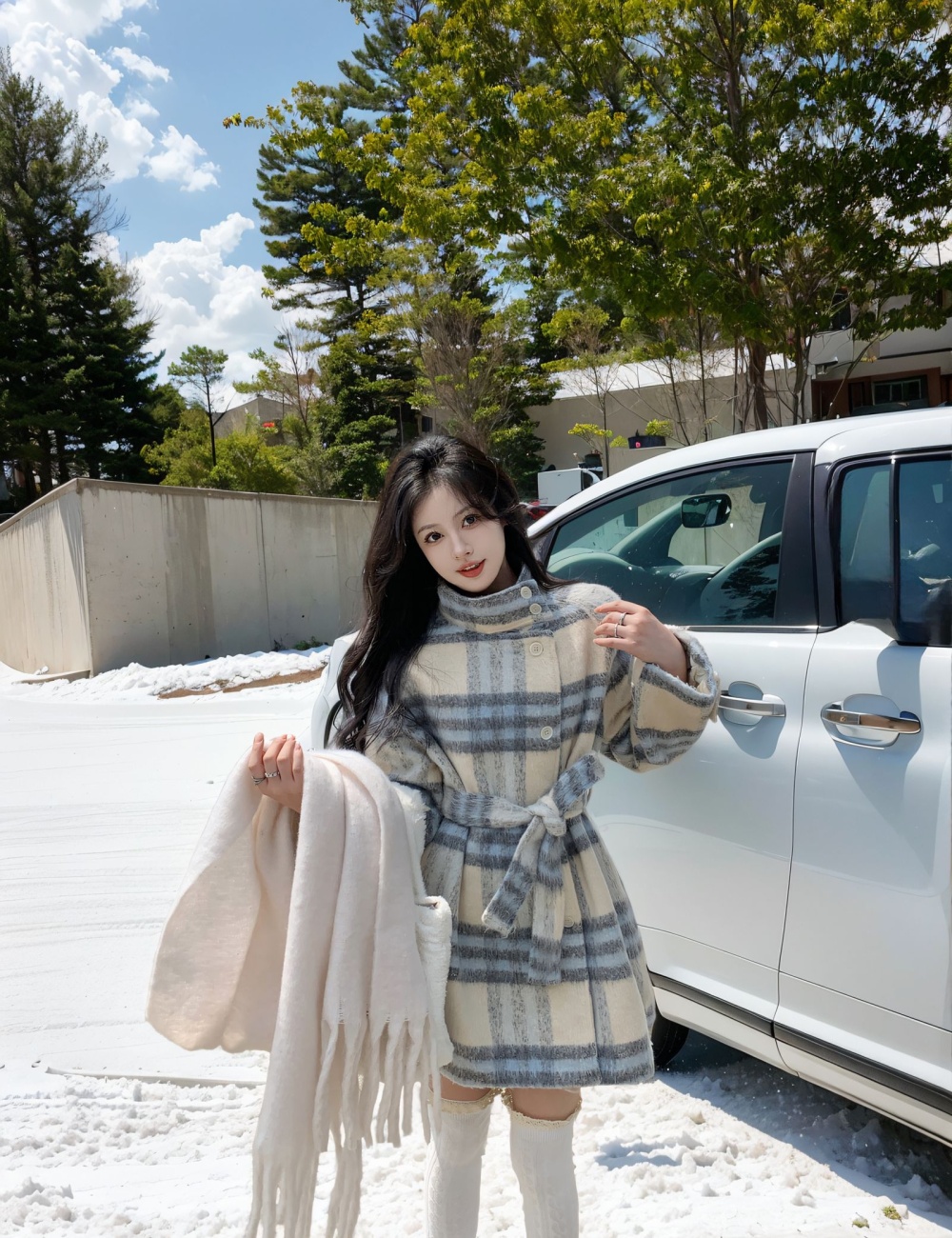 Korean style large yard woolen coat woolen thick overcoat
