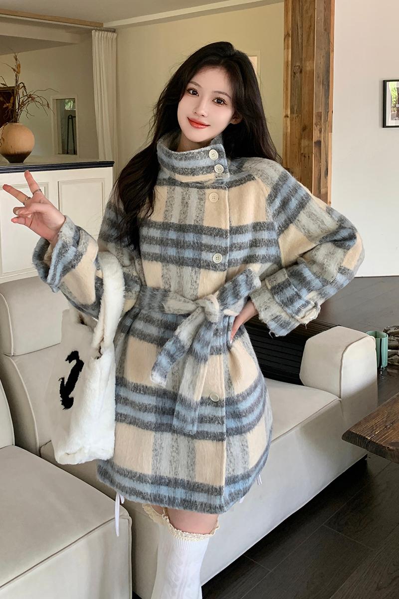 Korean style large yard woolen coat woolen thick overcoat
